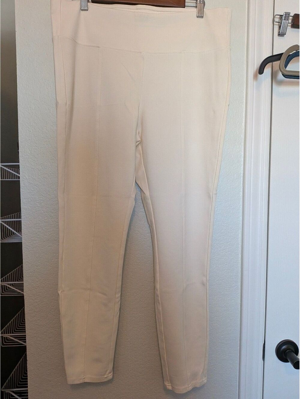 Sabrina Lauren Women's White High-Waisted Skinny Dress Pants, Size XL, Like New